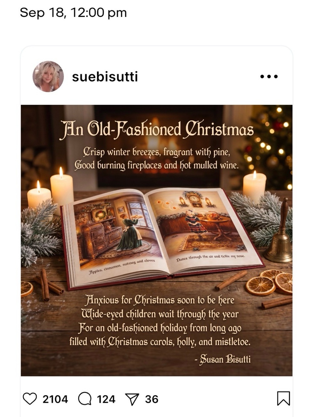 An Old-Fashioned Christmas Wall Art Print - Brown